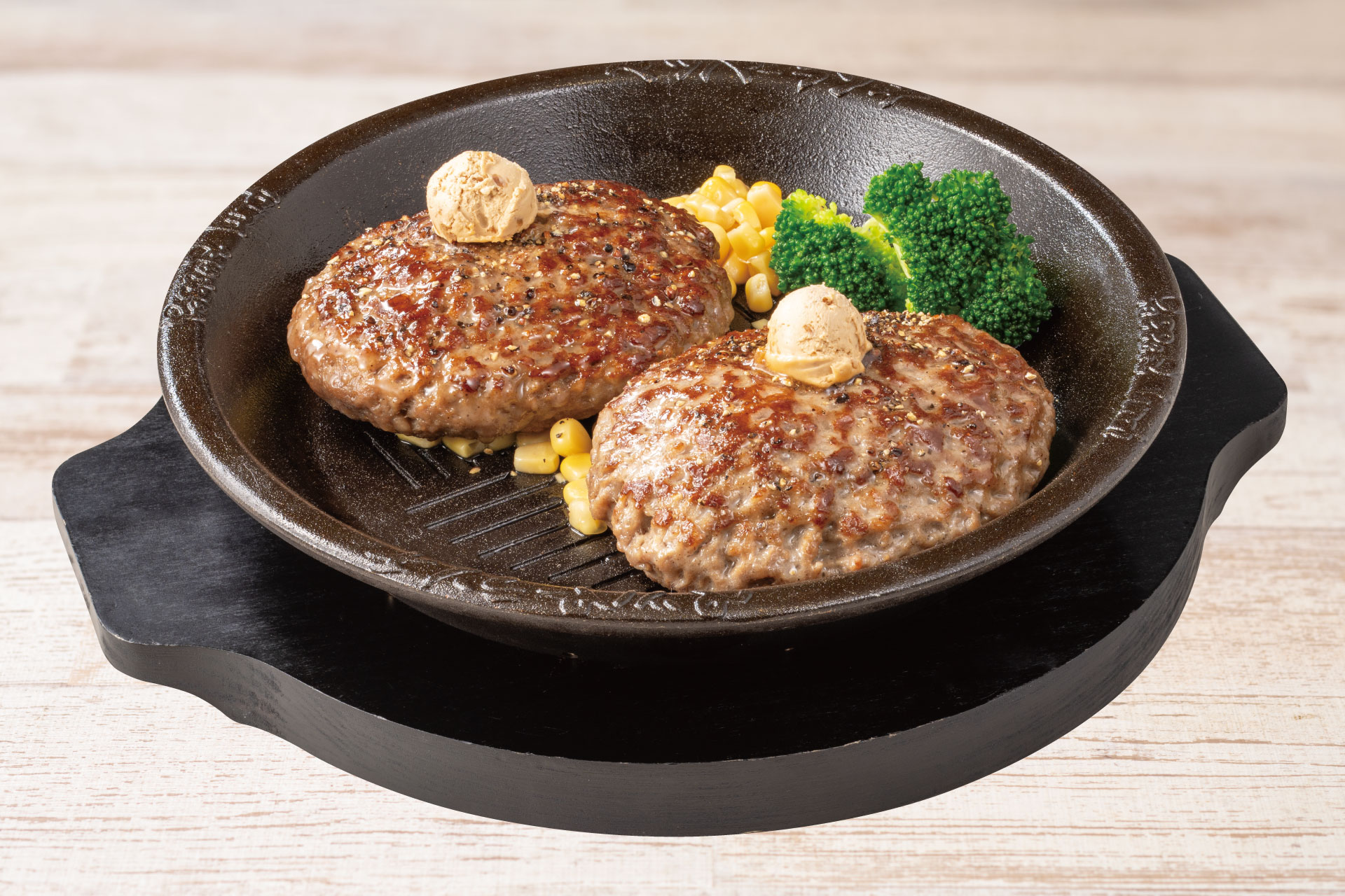 ダブル 肉塊ハンバーグ
